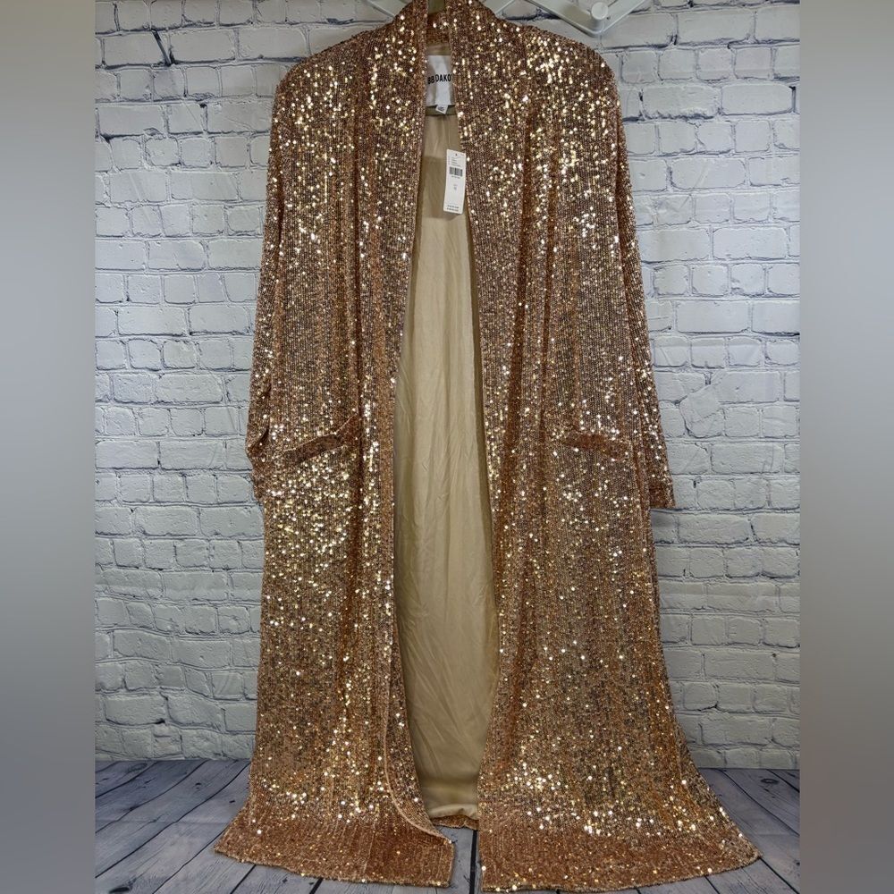Anthropologie Gold Sequin Cape
